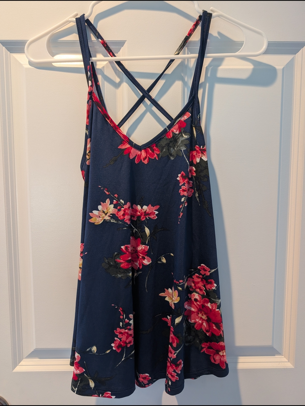 Papermoon Navy Dress with Pink-Red Floral Accents